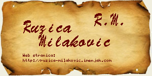 Ružica Milaković vizit kartica